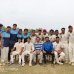 Cricket team with the trophy